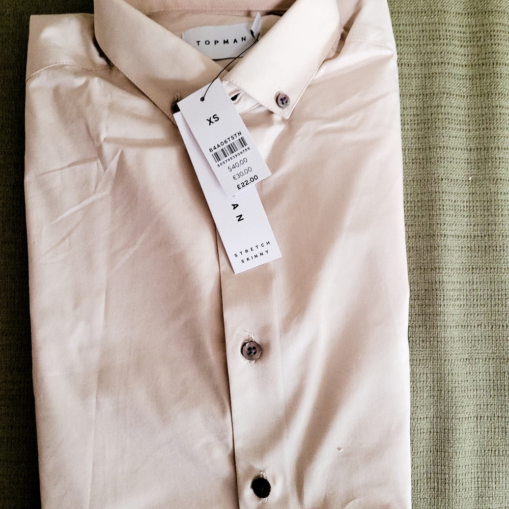 Topman Cream Casual Button Down Shirt